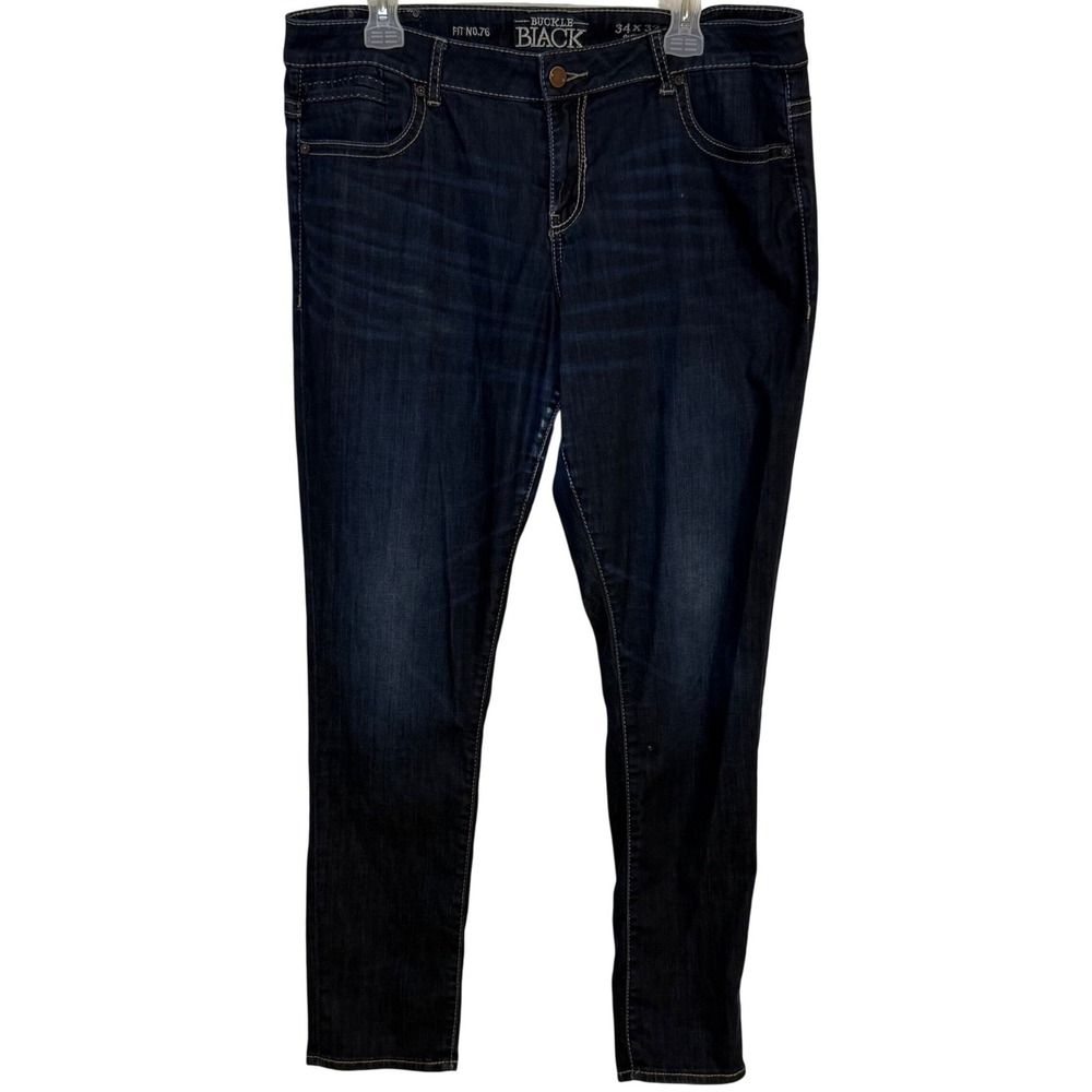 Buckle Black Fit No. 76 Jeans mens 34x32 Dark Wash Stretch Tencel Blend Denim